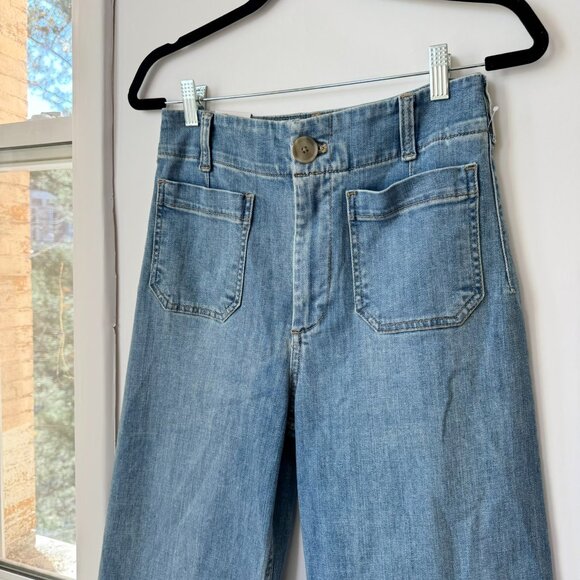 Anthropologie The Colette Crop Wide-Leg Jeans Palms Wash 29 - Picture 5 of 12